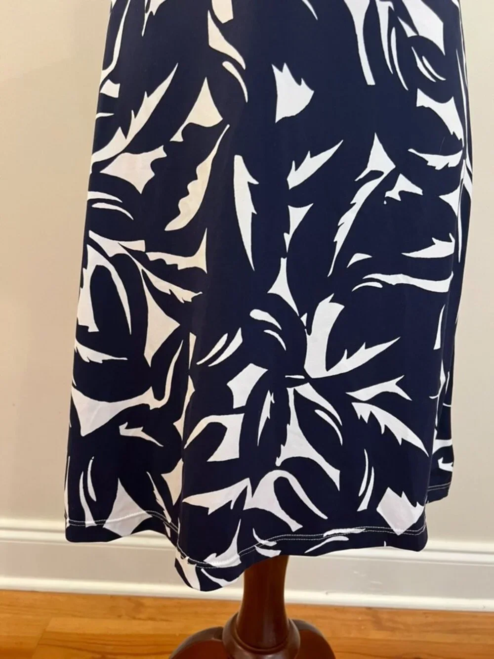 Tommy Bahama Swim Dress Extra Small Navy Halter Padded Cups Tropical Leaf Print